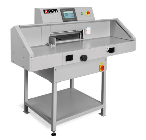 Albyco C52, elektrische stapelsnijder met zijtafels